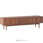 Ruskea massiivipuuta oleva matala kaappi (paul)