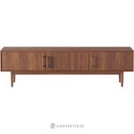 Ruskea massiivipuuta oleva matala kaappi (paul)