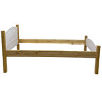White narrow solid wood bed (bolton) (90x200)