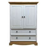 Brown-white solid wood cabinet