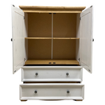 Brown-white solid wood cabinet