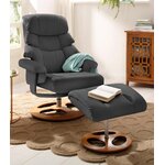 Gray full leather armchair (toulon)