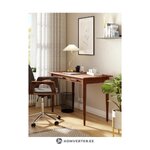 Коричневый письменный стол из массива дерева (Пол)