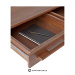 Коричневый письменный стол из массива дерева (Пол)