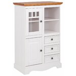 White-brown solid wood cabinet with 1 door (melissa)