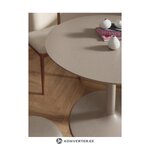 Smėlio spalvos apvalus valgomojo stalas (Menorka), d=100