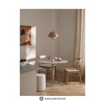 Smėlio spalvos apvalus valgomojo stalas (Menorka), d=100