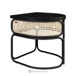 Rottinki-sivupöytä, jossa renkaat (versmissen) ja kosmeettisia virheitä.