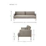 Taupe Tooni Samet Diivanvoodi (Fluente) 220cm