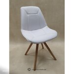 White soft design chair with wooden legs kenny