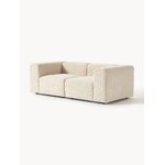 Šviesiai smėlio spalvos modulinė kampinė sofa (lena) su kosmetiniais defektais.