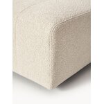 Šviesiai smėlio spalvos modulinė kampinė sofa (lena) su kosmetiniais defektais.