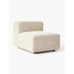 Šviesiai smėlio spalvos modulinė kampinė sofa (lena) su kosmetiniais defektais.