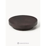 Tumši brūns apaļš masīvkoka kafijas galdiņš (Benno)