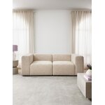Šviesiai smėlio spalvos modulinė kampinė sofa (lena) su kosmetiniais defektais.