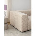 Šviesiai smėlio spalvos modulinė kampinė sofa (lena) su kosmetiniais defektais.