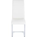 Chromuota balta odinė minkšta kėdė (josy)