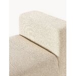 Šviesiai smėlio spalvos modulinė kampinė sofa (lena) su kosmetiniais defektais.