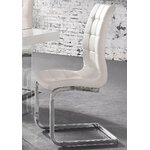 Valkoinen tuoli pehmeällä nahkapäällysteellä (lola)