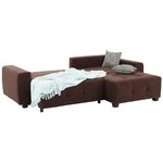 Коричневый угловой диван-кровать (bella)