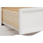Low white solid wood cabinet with 2 drawers