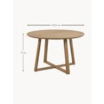 Коричневый круглый обеденный стол из массива дерева Malika (Actona) d=120