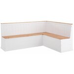 White-brown solid wood corner bench (200x160cm)