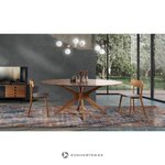 Brown Oval Solid Wood Dining Table Tallinn (Tomasucci) 190x110