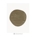 Круглый шерстяной ковер зеленого цвета (бенута)d=200 с косметическими дефектами.