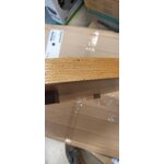 Коричнево-черный круглый журнальный столик Mesa (дерево) с потертостями.