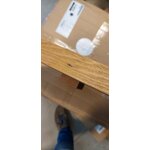 Коричнево-черный круглый журнальный столик Mesa (дерево) с потертостями.