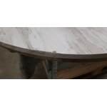 Обеденный стол с имитацией мрамора d=110см с косметическими дефектами