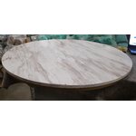 Marble imitation dining table gondat d=110cm with cosmetic flaws