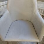 Beige-gold velvet chair with armrests (opening) with beauty defect