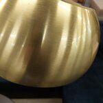 Golden design floor lamp (bowie) with a beauty flaw