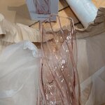 Stikla vāze ar zefīru (&amp;k amsterdam) ar nepilnībām.