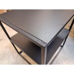Black metal table (Neptune) with cosmetic flaws