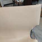 Beige leather design chair (haku) with a cosmetic flaw
