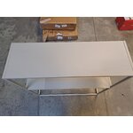 Light beige metal console shelf (Neptune) with cosmetic flaws.