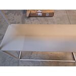 Light beige metal console shelf (Neptune) with cosmetic flaws.