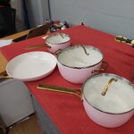 Rožinių puodų ir keptuvių rinkinys, 6 dalys, Padova (žalias) nepilnas