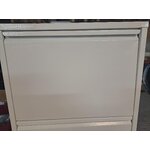 White metal shoe cabinet caruso (rough design) with cosmetic flaws