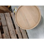 Šviesiai rudas medžio masyvo kavos staliukas benno (ww) d=50