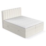 Light beige Continental bed Skyfall (Maison De Rêve) 160x200