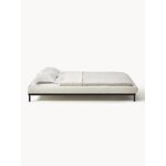 Light beige upholstered bed (meya) 140x200