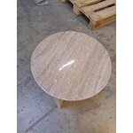 Bright small round coffee table (Marisa) with a cosmetic flaw