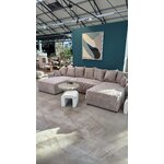 Beige U-Shaped Sofa Bed with Shelf (Napoli U) Comfort