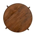 Dark brown round solid wood coffee table xavier (ixia)