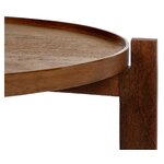 Dark brown round solid wood coffee table xavier (ixia)