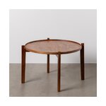 Dark brown round solid wood coffee table xavier (ixia)